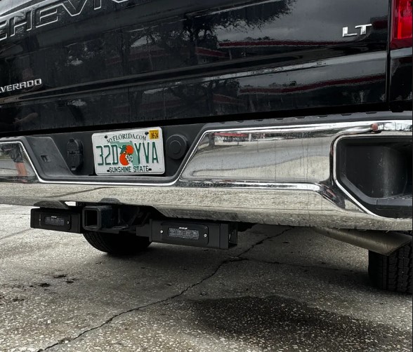 BMC Lights  2020-2024 Chevrolet Silverado 1500 Hitch Bar ™ w/ RIGID Ignite Endcap Upgrade: RIGID Midnight Edition SR-Q Pro