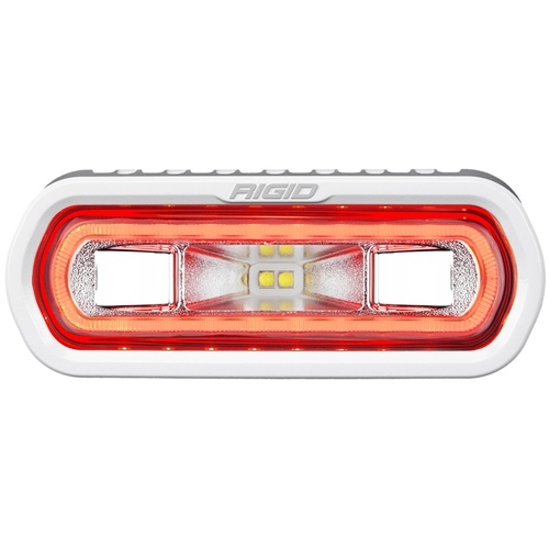 Rigid Industries Single SR-L Series Marine Spreader Pod 2 Wire Surface Mount White With Red Halo - Discontinued