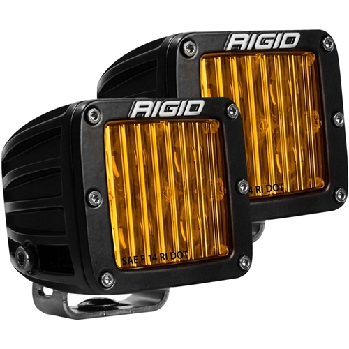 Rigid Industries Pair SAE J583 Compliant Selective Yellow Fog Light D-Series Pro Street Legal Surface Mount - Open Box