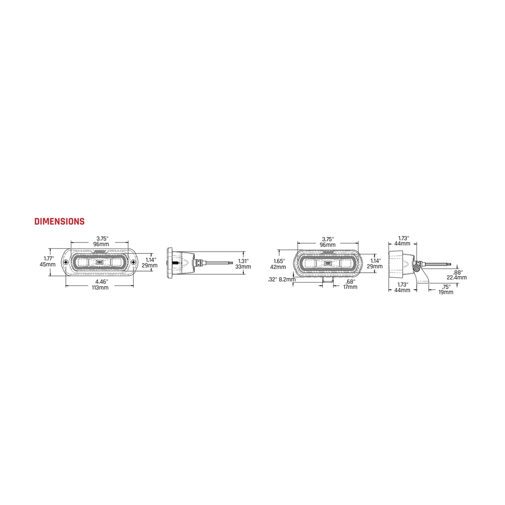 Rigid Industries SR-L Series Off-Road Spreader Pod 3 Wire Flush